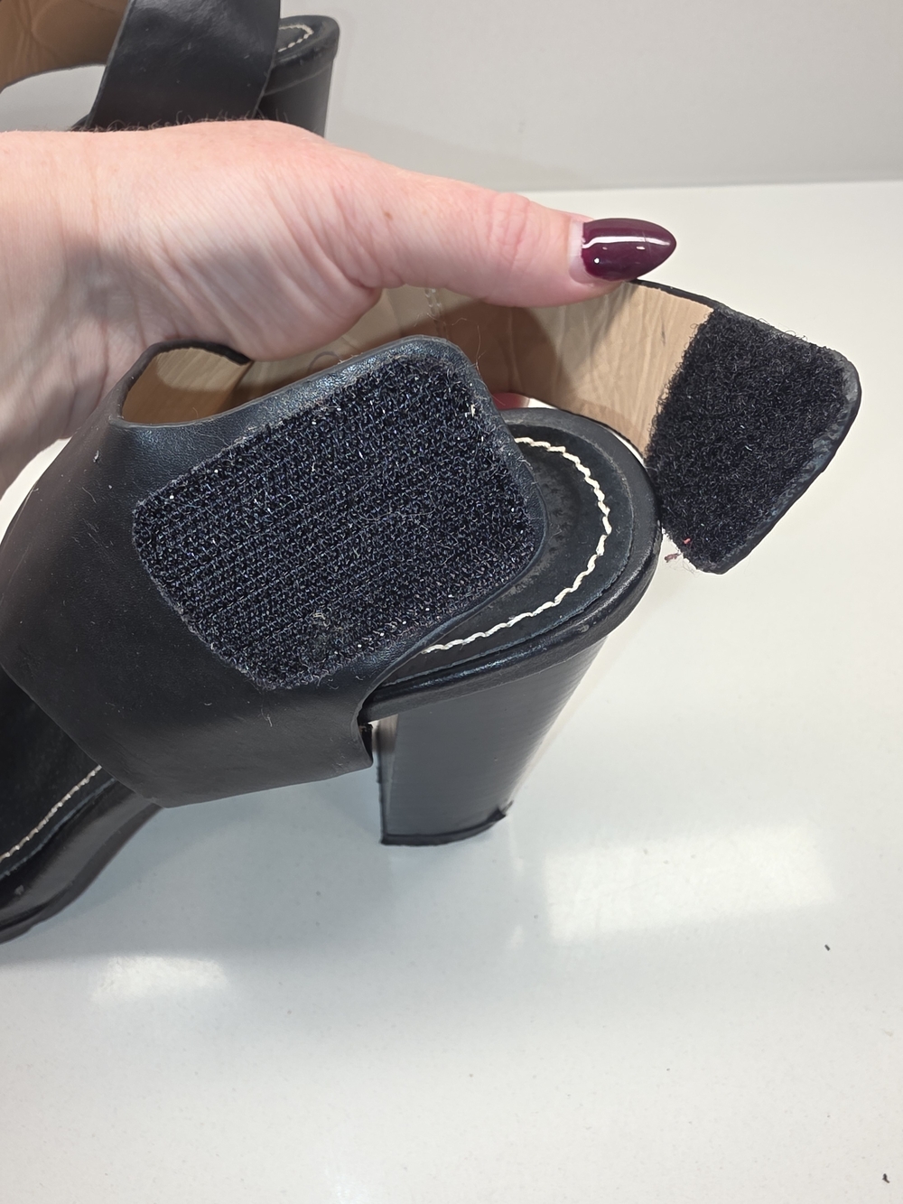 miami Black Strappy Block Heel Sandals - Picture 5 of 9